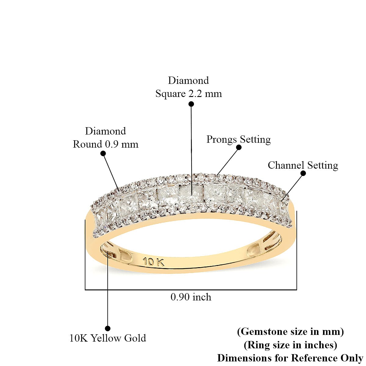 SGL Certified Luxoro 10K Yellow Gold G-H I3 Diamond Band Ring (Size 8.0) 2.50 Grams 1.00 ctw image number 5