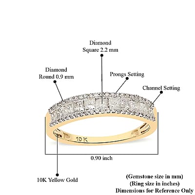 SGL Certified Luxoro 10K Yellow Gold G-H I3 Diamond Band Ring (Size 8.0) 2.50 Grams 1.00 ctw