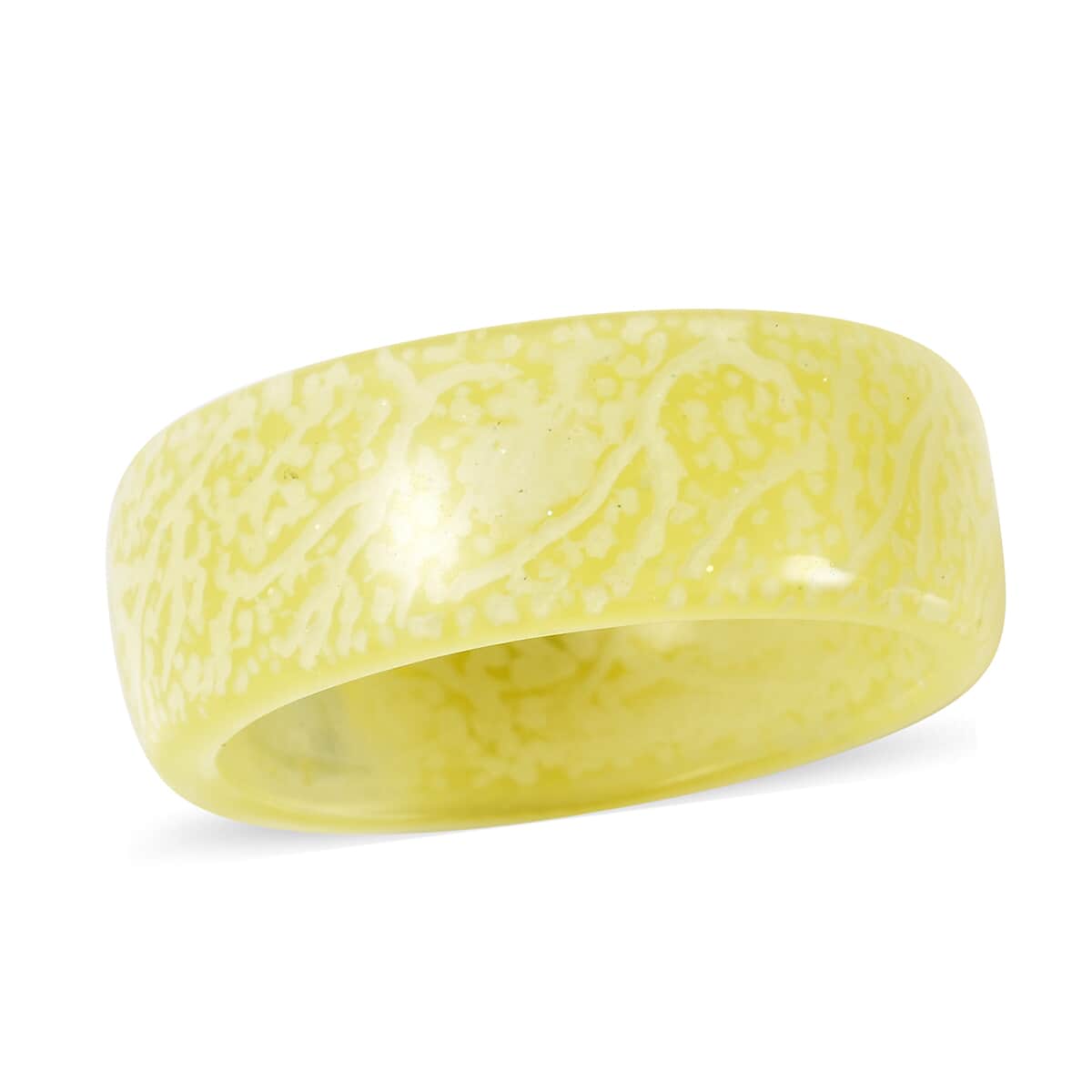 Glow in the Dark Yellow Resin Band Ring (Size 9.0) image number 0