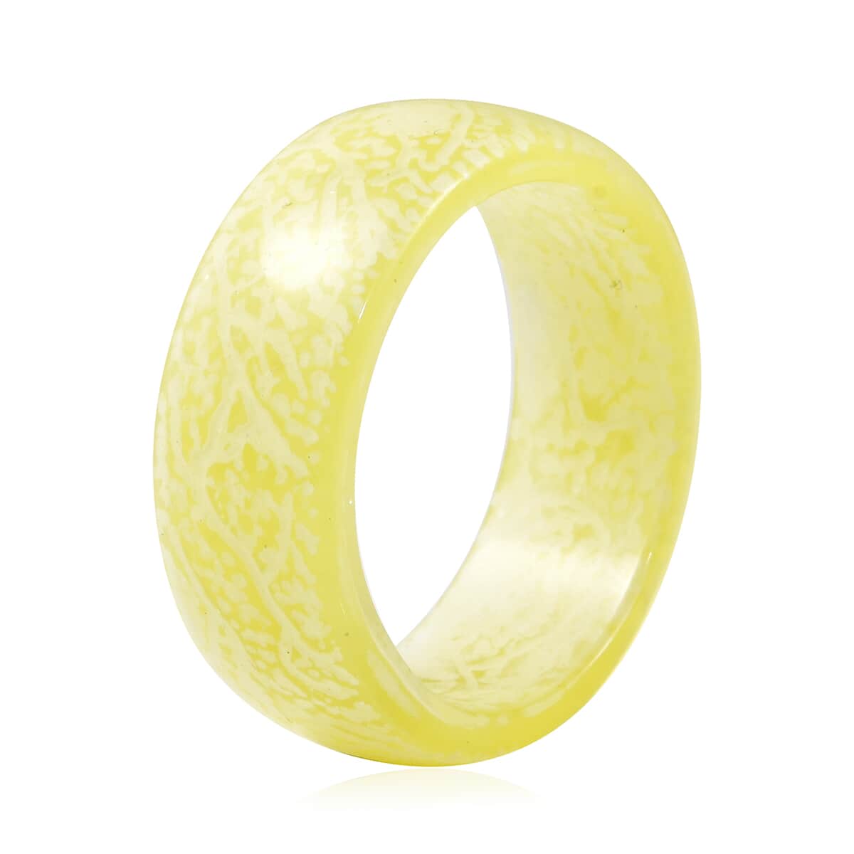 Glow in the Dark Yellow Resin Band Ring (Size 9.0) image number 3