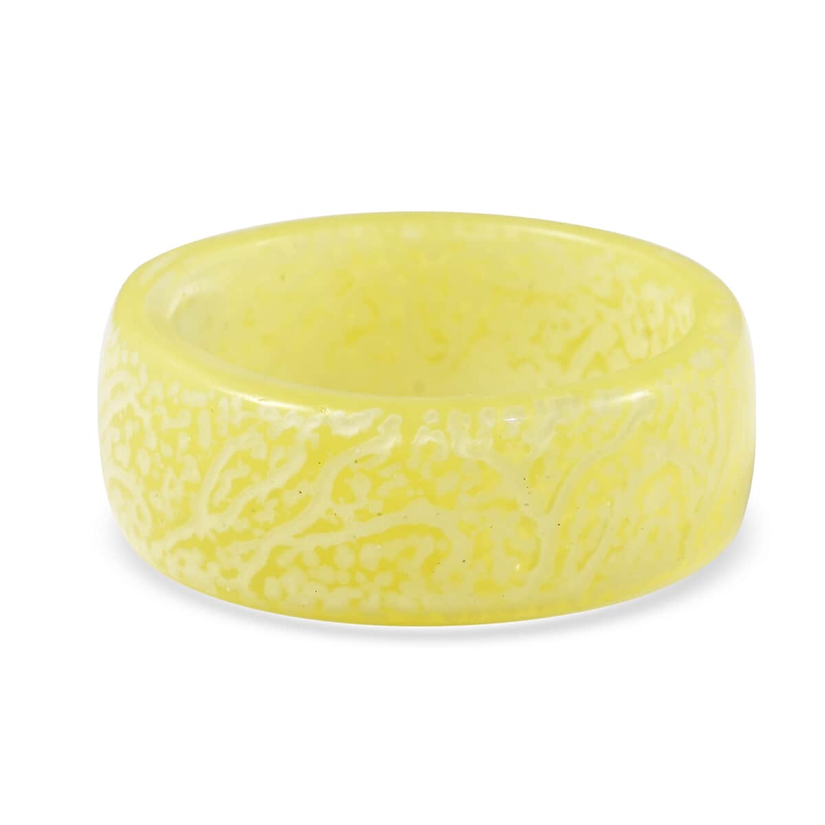 Glow in the Dark Yellow Resin Band Ring (Size 9.0) image number 4