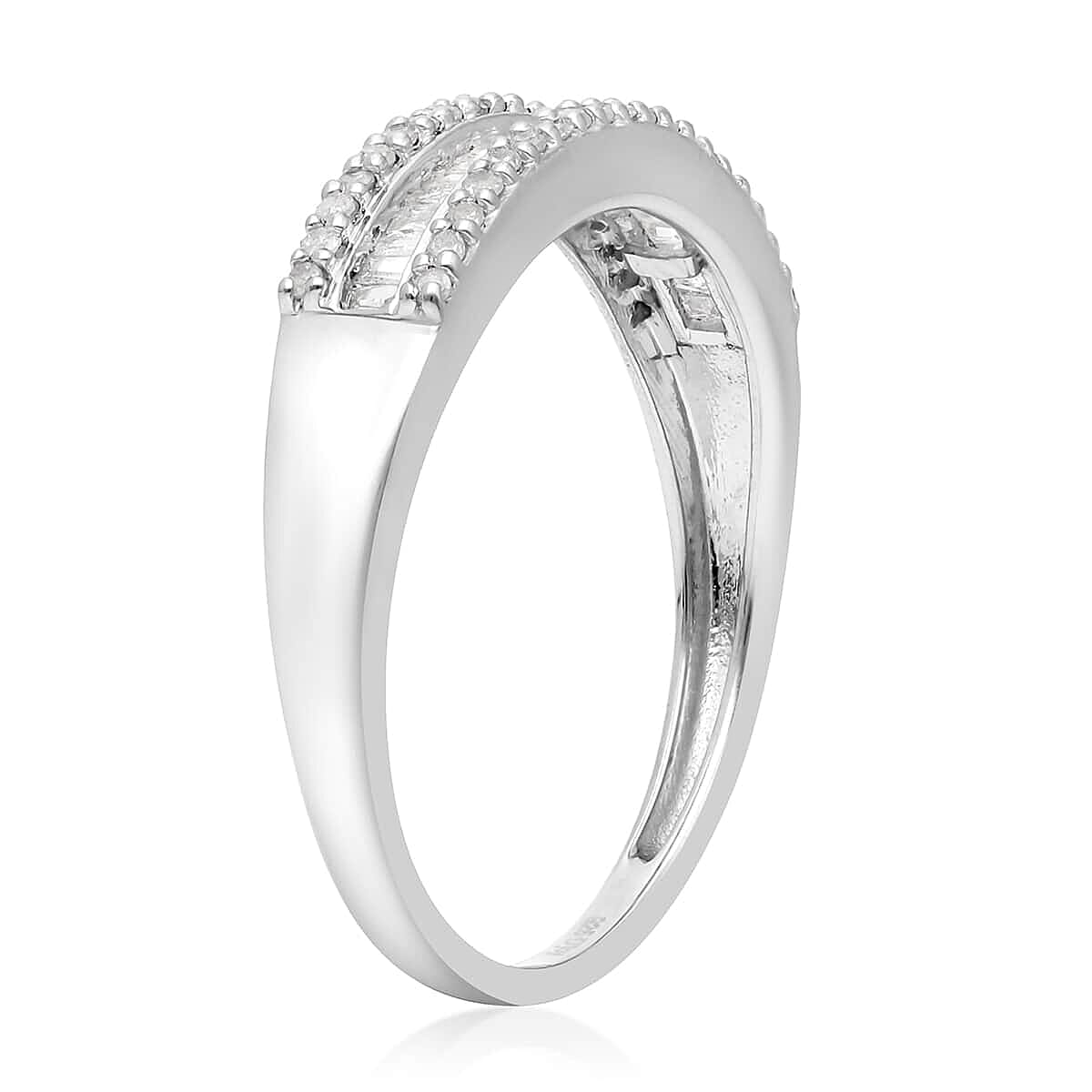 SGL Certified Luxoro 10K White Gold G-H I3 Diamond Band Ring (Size 10.0) 1.00 ctw image number 3