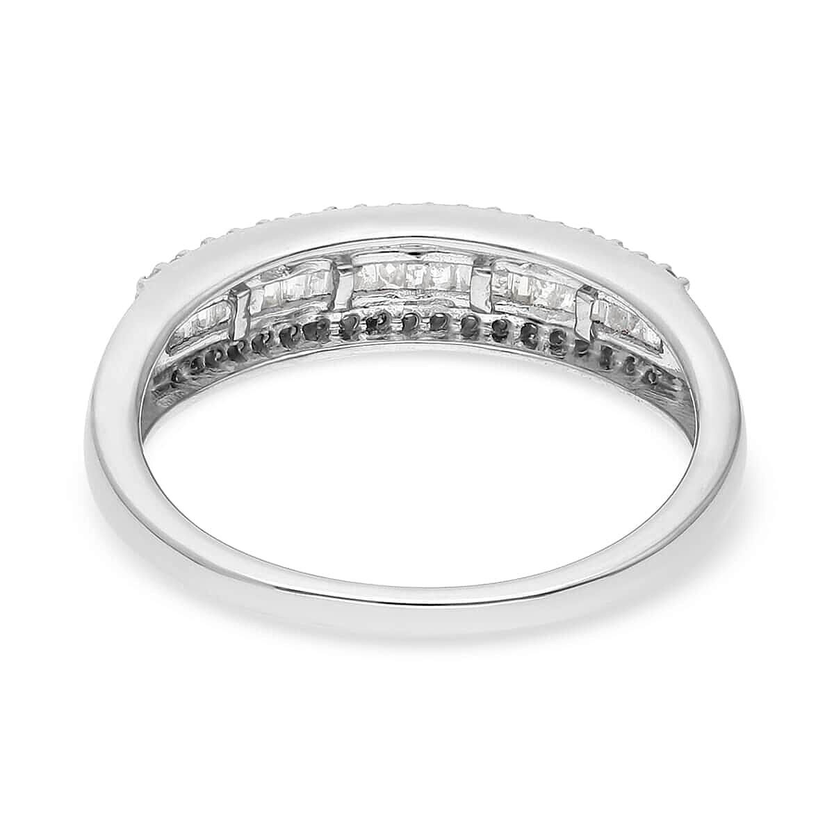 SGL Certified Luxoro 10K White Gold G-H I3 Diamond Band Ring (Size 10.0) 1.00 ctw image number 4