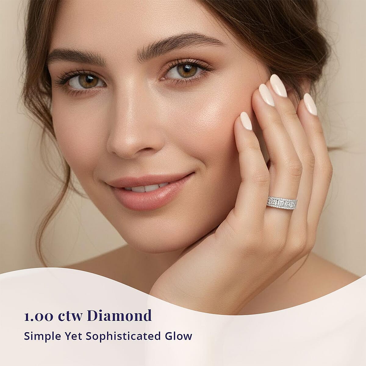 SGL Certified Luxoro Diamond G-H I3 1.00 ctw Band Ring in 10K White Gold (Size 5.0) image number 1