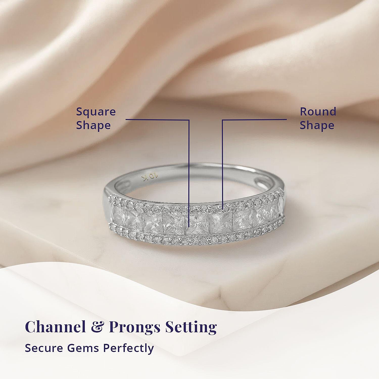 SGL Certified Luxoro 10K White Gold G-H I3 Diamond Band Ring (Size 6.0) 1.00 ctw