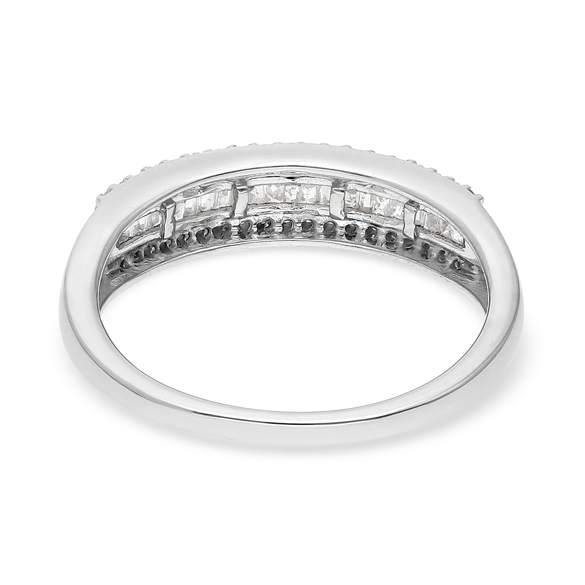 SGL Certified Luxoro 10K White Gold G-H I3 Diamond Band Ring (Size 6.0) 1.00 ctw image number 4