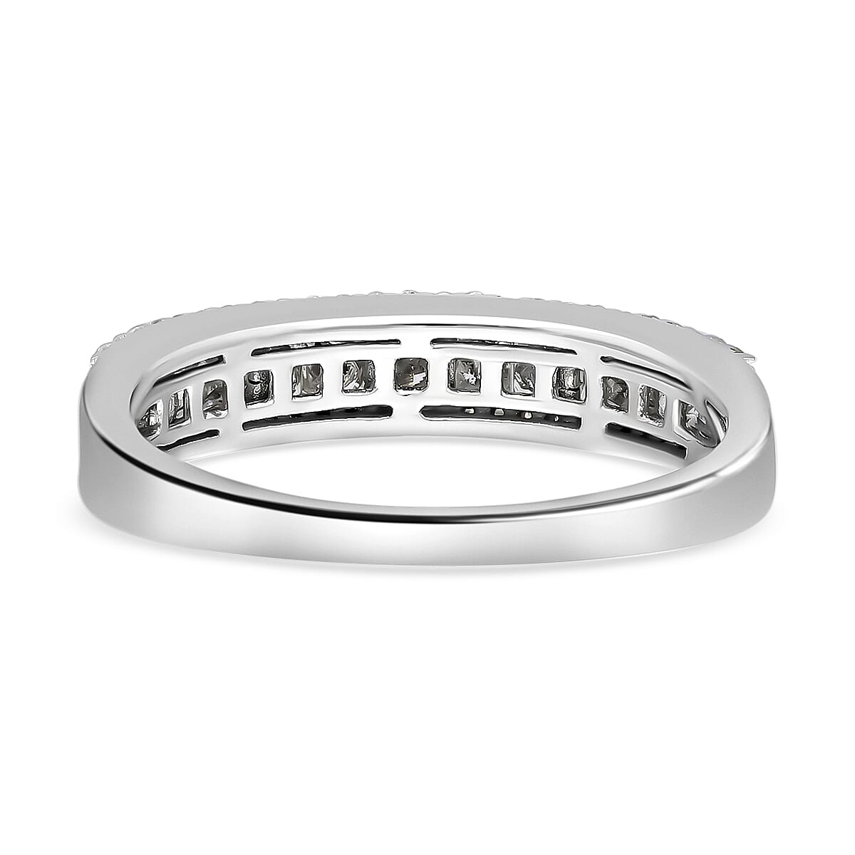 SGL Certified Luxoro 10K White Gold G-H I3 Diamond Band Ring (Size 7.0) 1.00 ctw image number 4