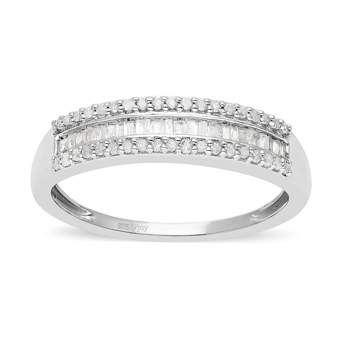 SGL Certified Luxoro 10K White Gold G-H I3 Diamond Band Ring (Size 8.0) 1.00 ctw image number 0