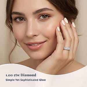 SGL Certified Luxoro Diamond G-H I3 1.00 ctw Band Ring in 10K White Gold (Size 9.0)