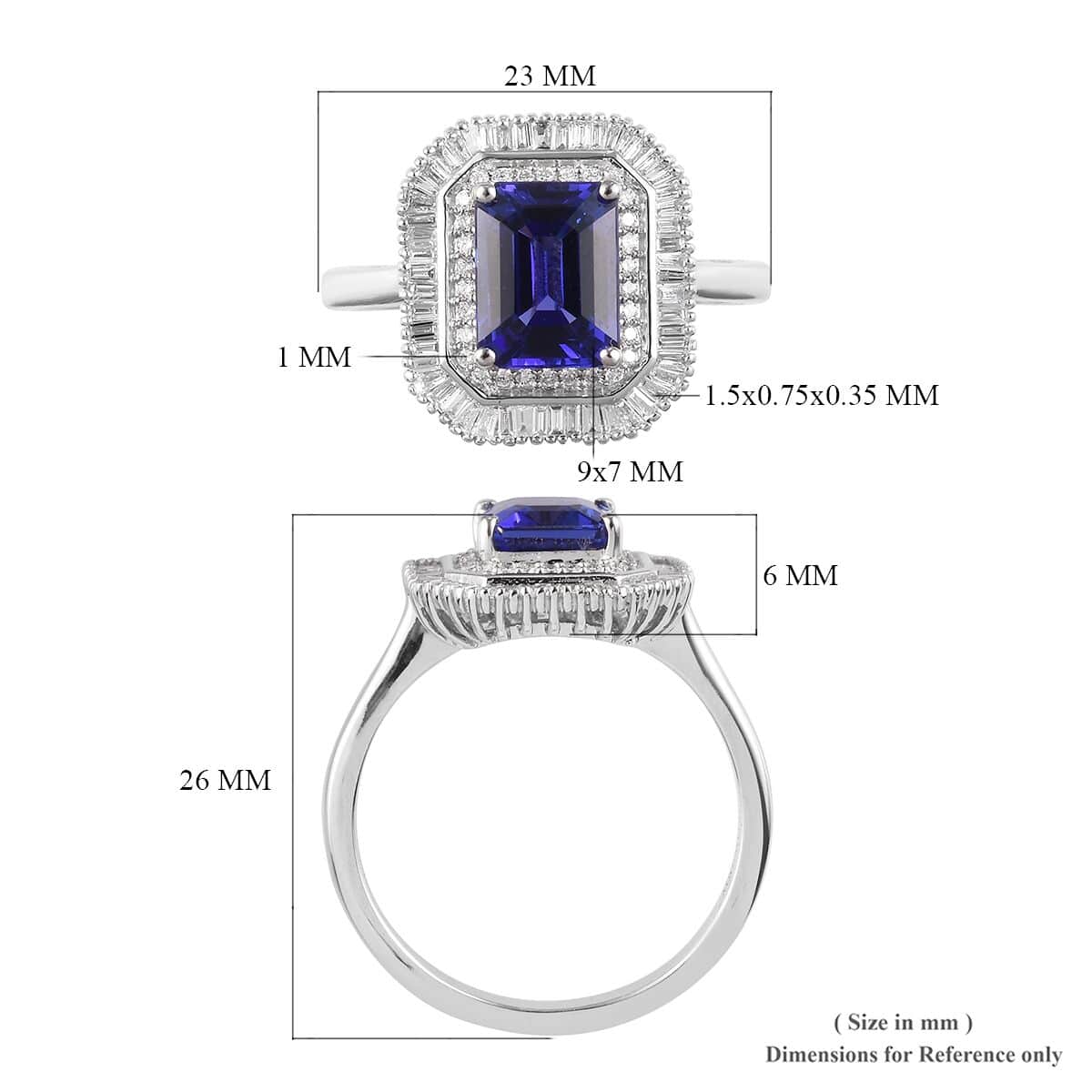 Rhapsody 950 Platinum AAAA Tanzanite and E-F VS2 Diamond Cocktail Ring (Size 6.0) 7.30 Grams 3.25 ctw image number 5