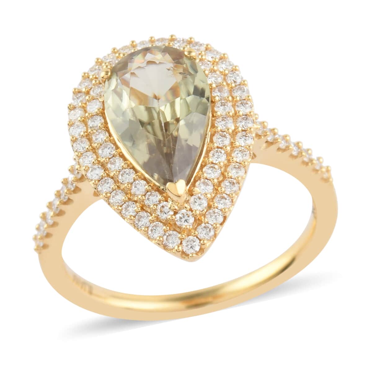 One Of A Kind ILIANA 18K Yellow Gold AAA Turkizite and G-H SI Diamond Ring (Size 7.0) 4.66 Grams 2.50 ctw image number 0