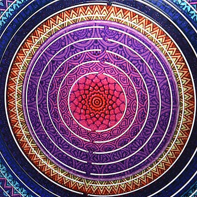 Multi Color Stainless Steel 3D Wind Spinner with Hanging Motor (3xAA Battery Not Included)