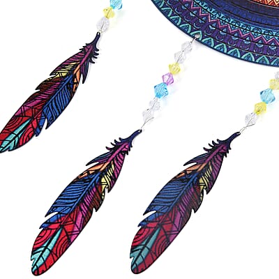 Multi Color Stainless Steel 3D Wind Spinner with Hanging Motor (3xAA Battery Not Included)