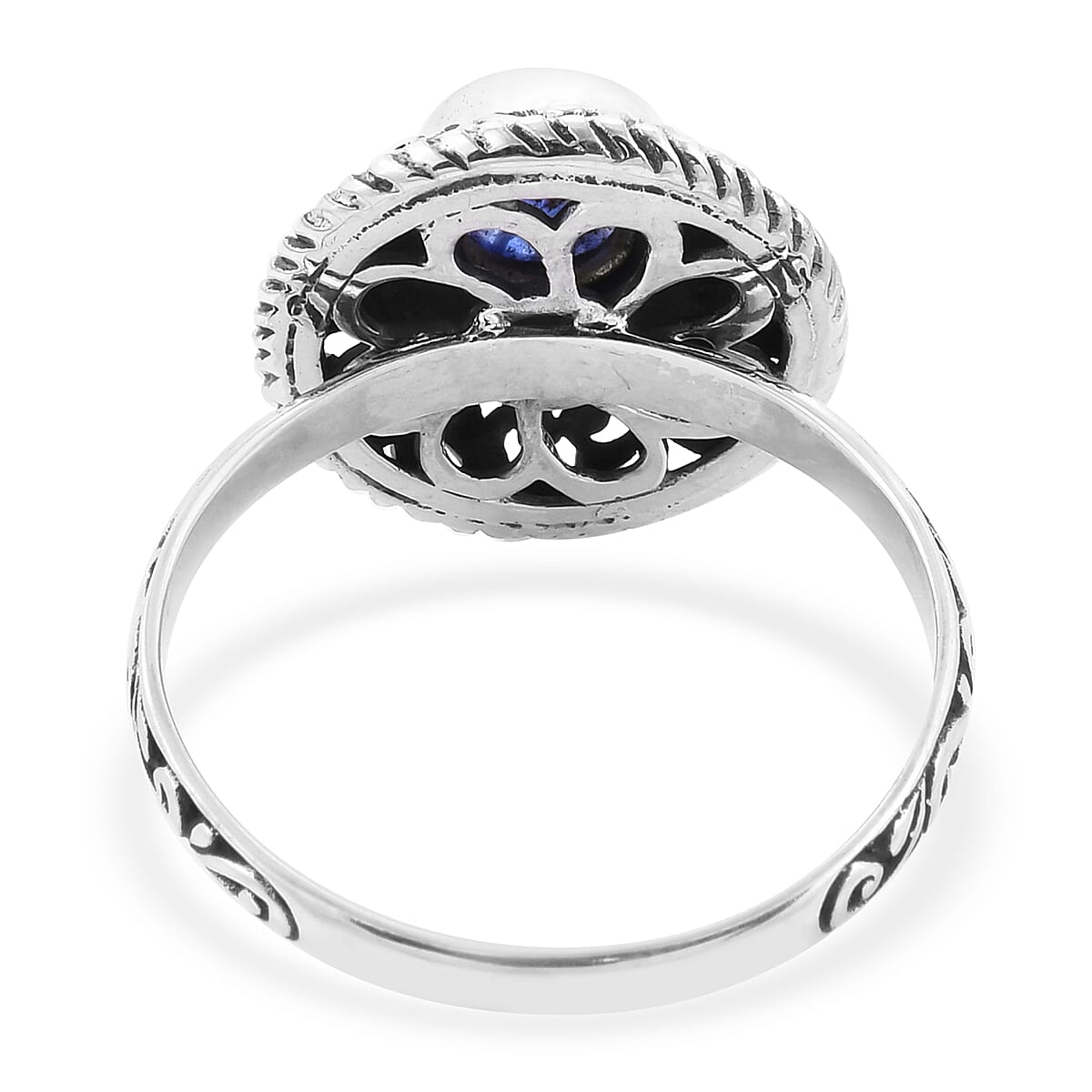 Buy Bali Legacy Tanzanite Round Shape Ring in Sterling Silver (Size 10. ...