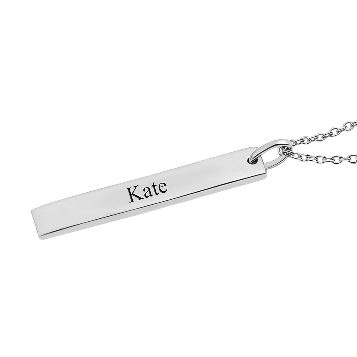 Platinum Over Sterling Silver Engraved Pendant Necklace (20 in) (6.20 g)