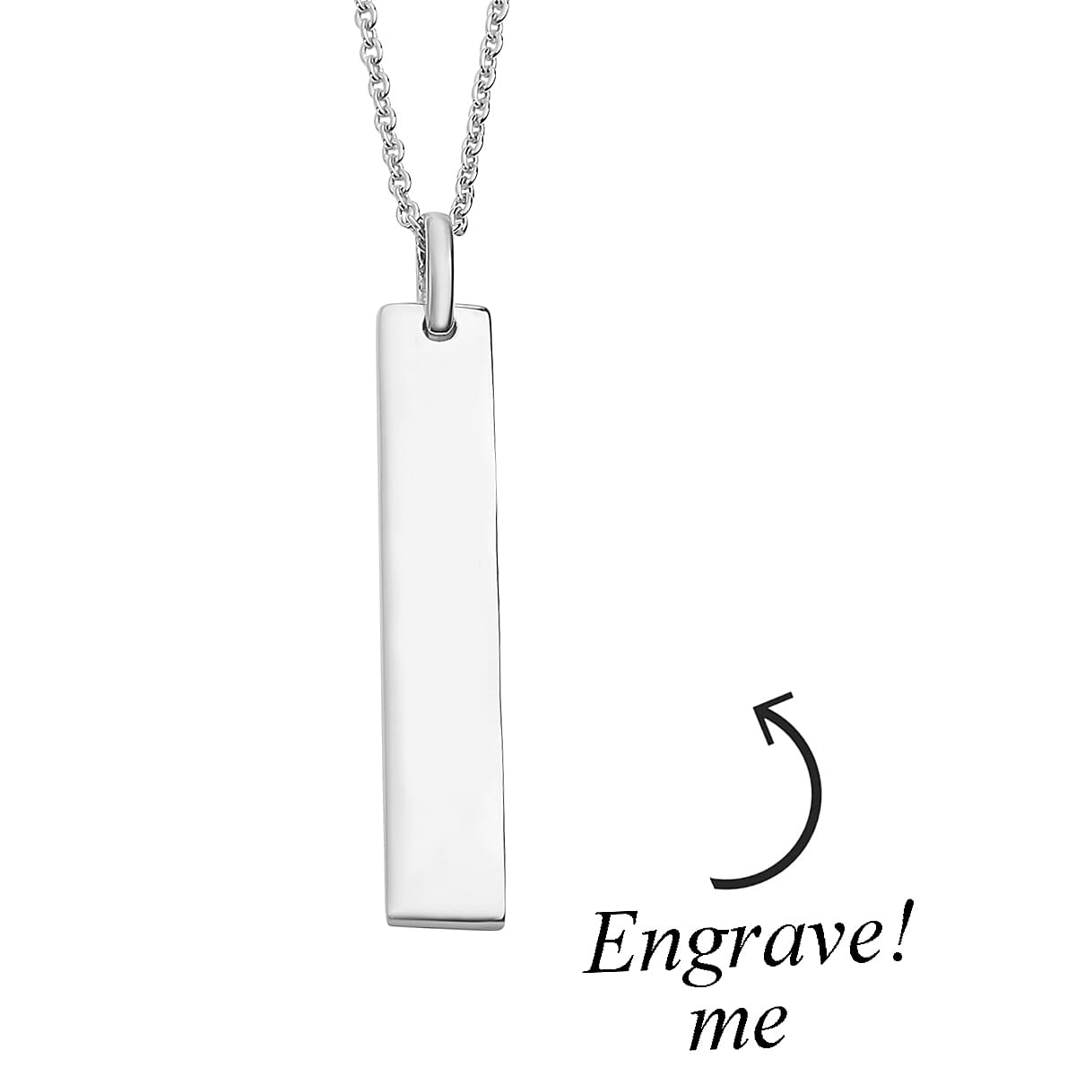 Platinum Over Sterling Silver Engraved Pendant Necklace (20 in) (6.20 g)