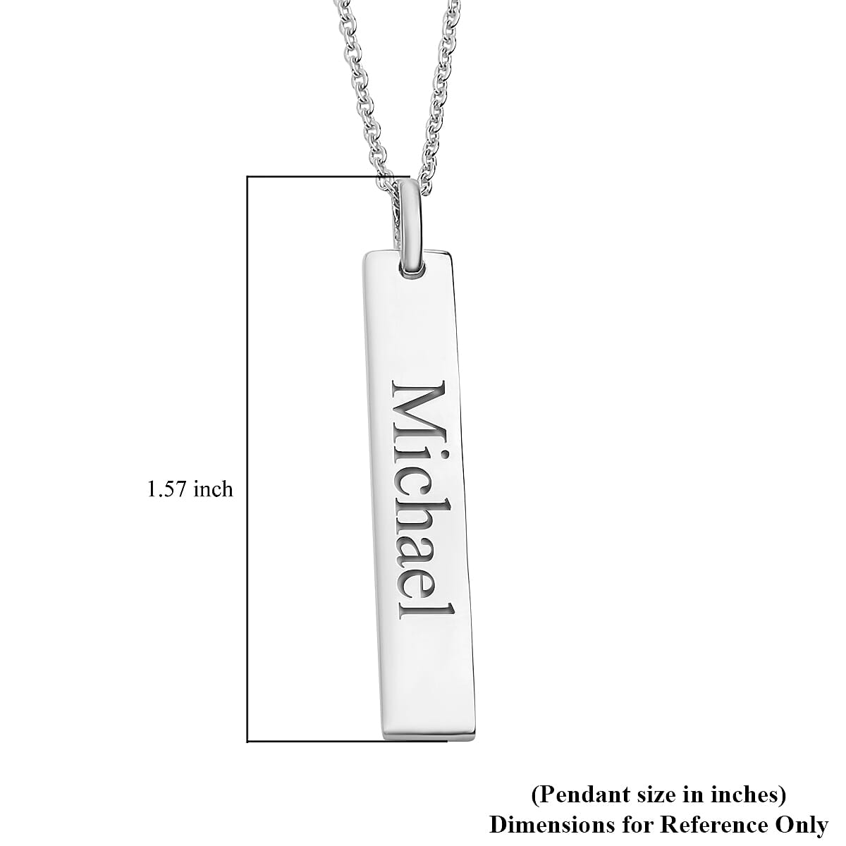 Platinum Over Sterling Silver Engraved Pendant Necklace (20 in) (6.20 g)