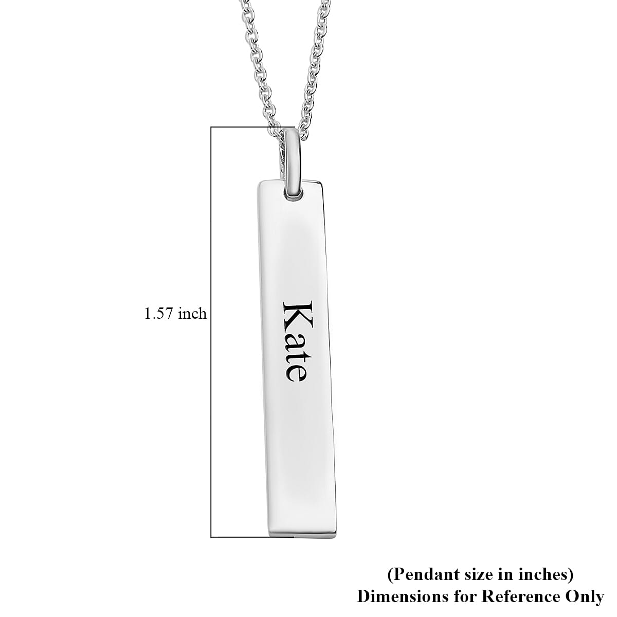 Platinum Over Sterling Silver Engraved Pendant Necklace (20 in) (6.20 g)