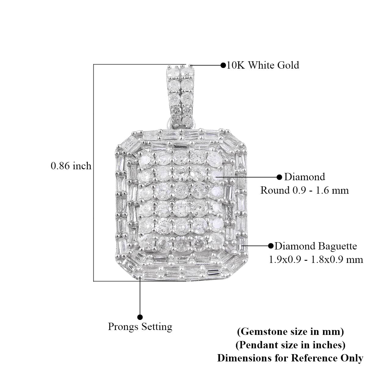 10K White Gold Diamond G-H I3 Cluster Pendant 2.30 Grams 0.50 ctw image number 5