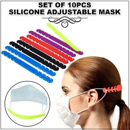 Set of 10pcs Multi Color Silicone Adjustable Mask Extenders Extender (Non-Returnable) image number 1