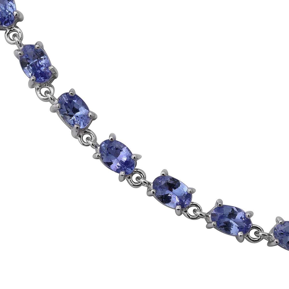 20.50 ctw Tanzanite Tennis Link Necklace 18 Inches in Platinum Over Sterling Silver 15 Grams image number 2