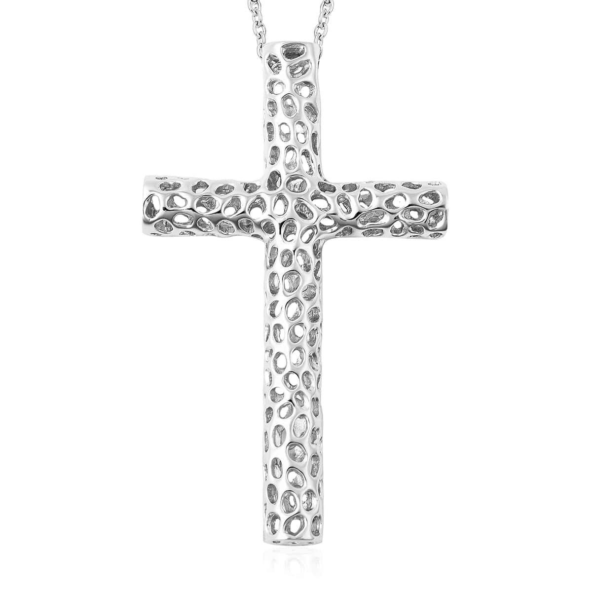 RACHEL GALLEY Lattice Collection Cross Pendant Necklace 30 Inches in Sterling Silver 11.20 Grams image number 0