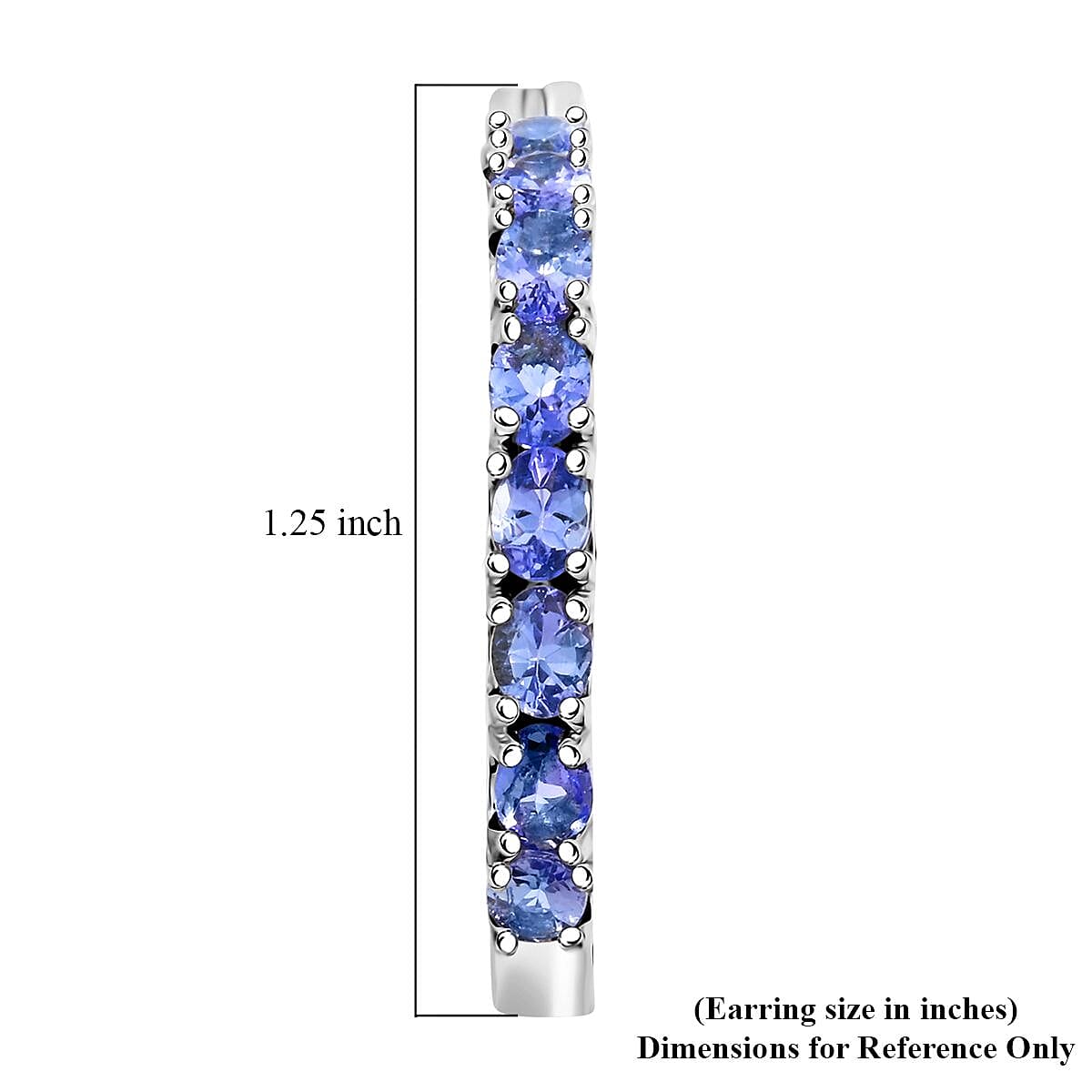 Tanzanite 5.00 ctw Inside Out Hoop Earrings in Platinum Over Sterling Silver