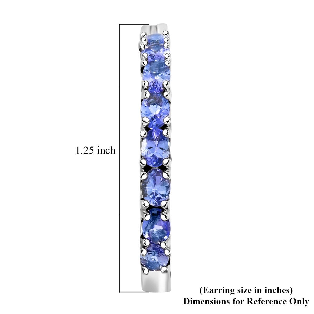Tanzanite Inside Out Hoop Earrings in Platinum Over Sterling Silver (7.50 g) 5.00 ctw image number 5