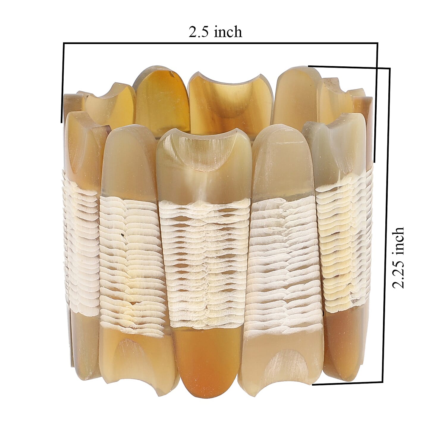 Super Find Natural Buffalo Horn Tooth Shape Stretch Bracelet
