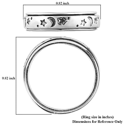 D'Joy Artisan Crafted Spinner Ring in Sterling Silver 4.30 Grams (Size 10)