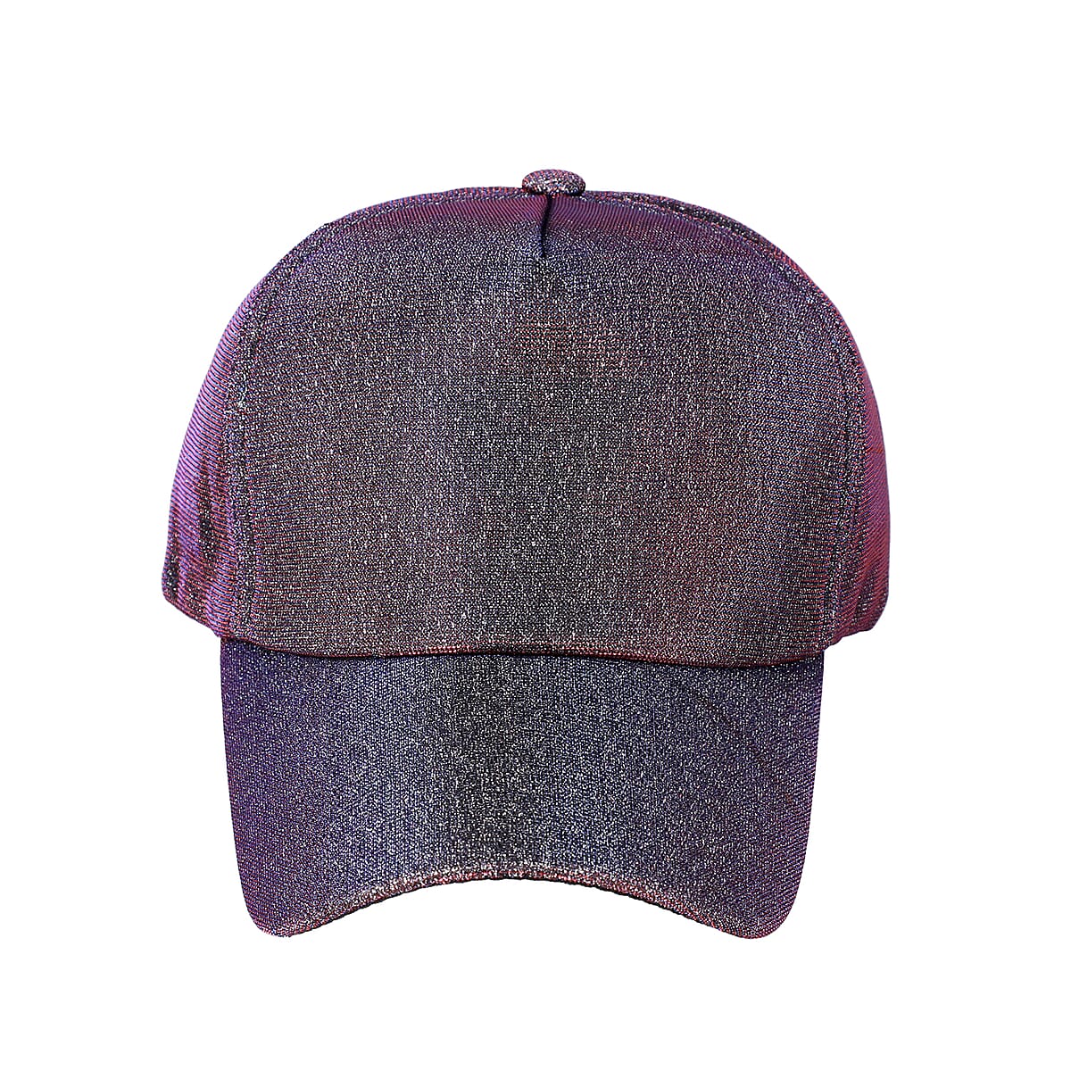 Maroon Sequin and Mesh Baseball Hat with Shimmer Bill (22.8x6.3) image number 1