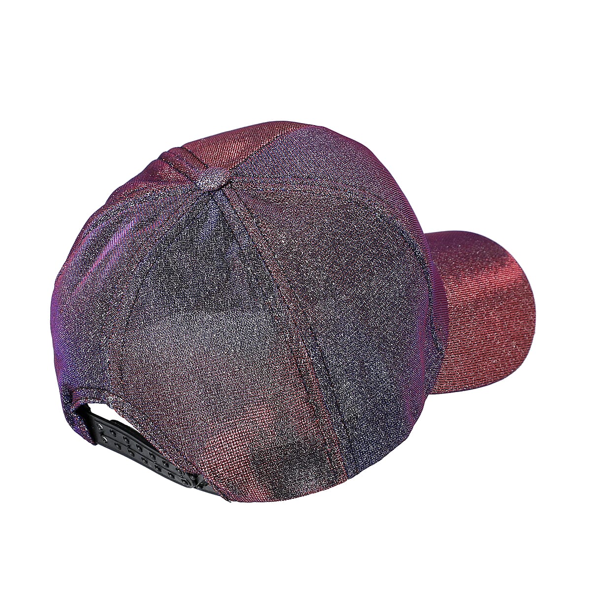 Maroon Sequin and Mesh Baseball Hat with Shimmer Bill (22.8x6.3) image number 2