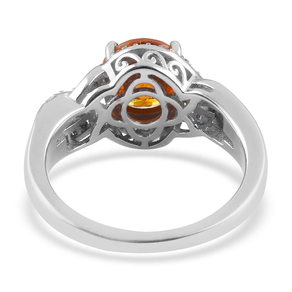 Natural Picos Altos Sphalerite and Diamond Ring in Platinum Over Sterling Silver (Size 6.0) 4.20 ctw image number 4