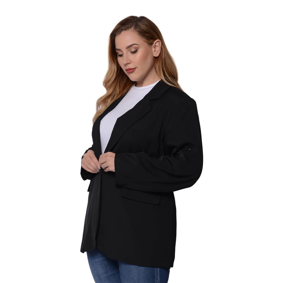Black Women's Suit Jacket - X image number 2