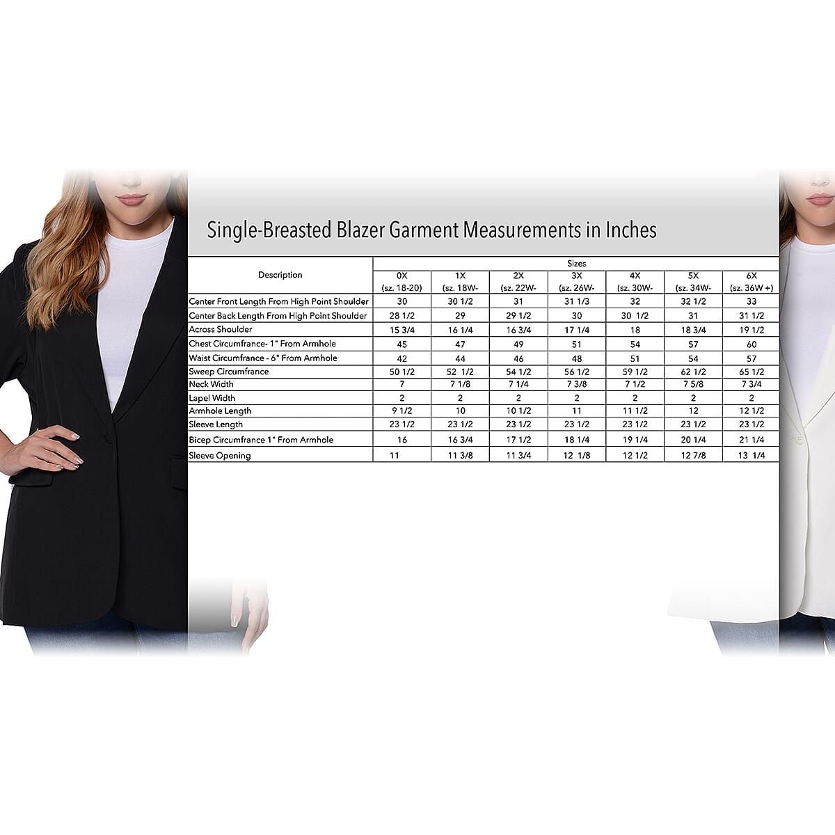 White Women's Suit Jacket - 4X image number 3