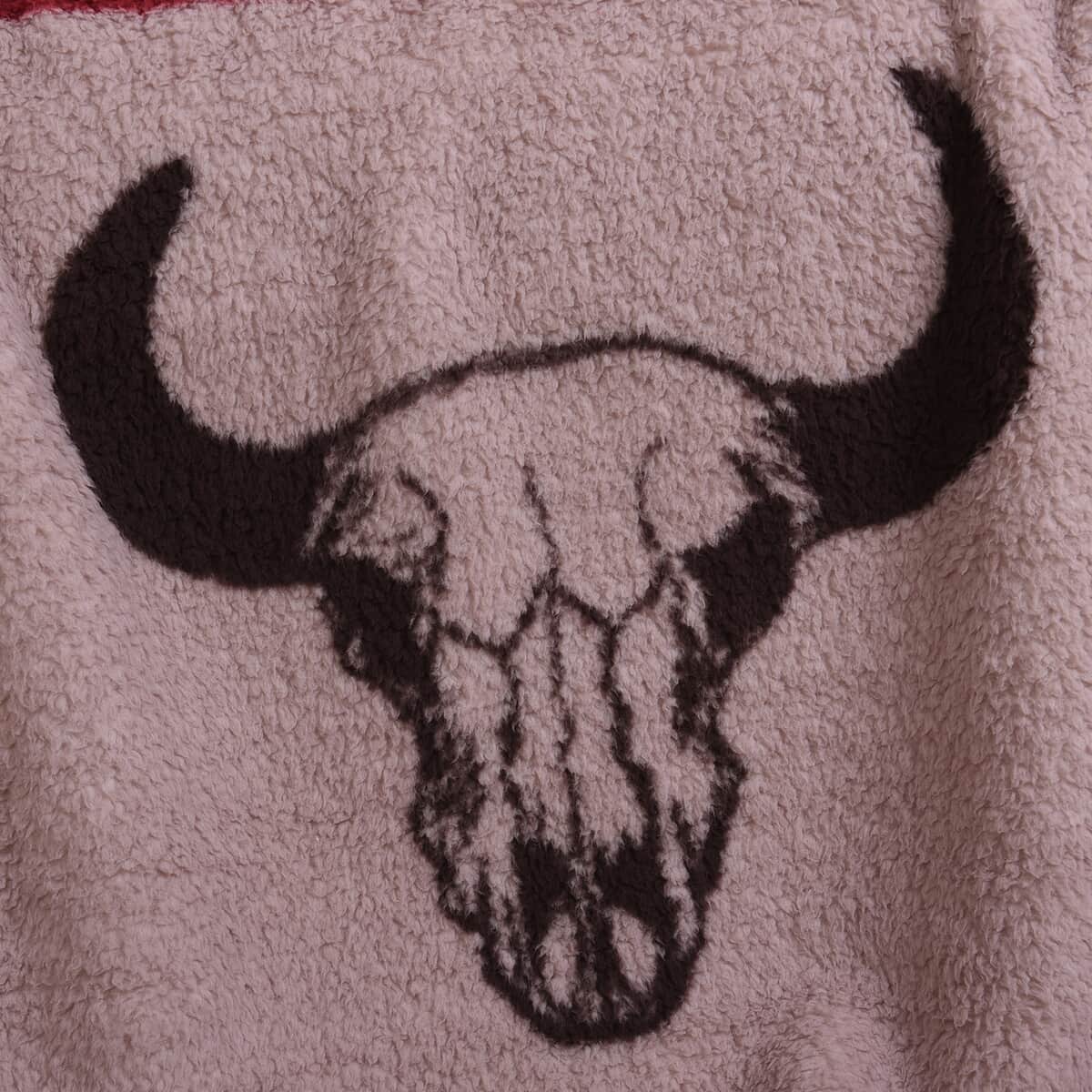 Homesmart Ox Skull Pattern Double Face Sherpa Blanket (Microfiber) image number 3
