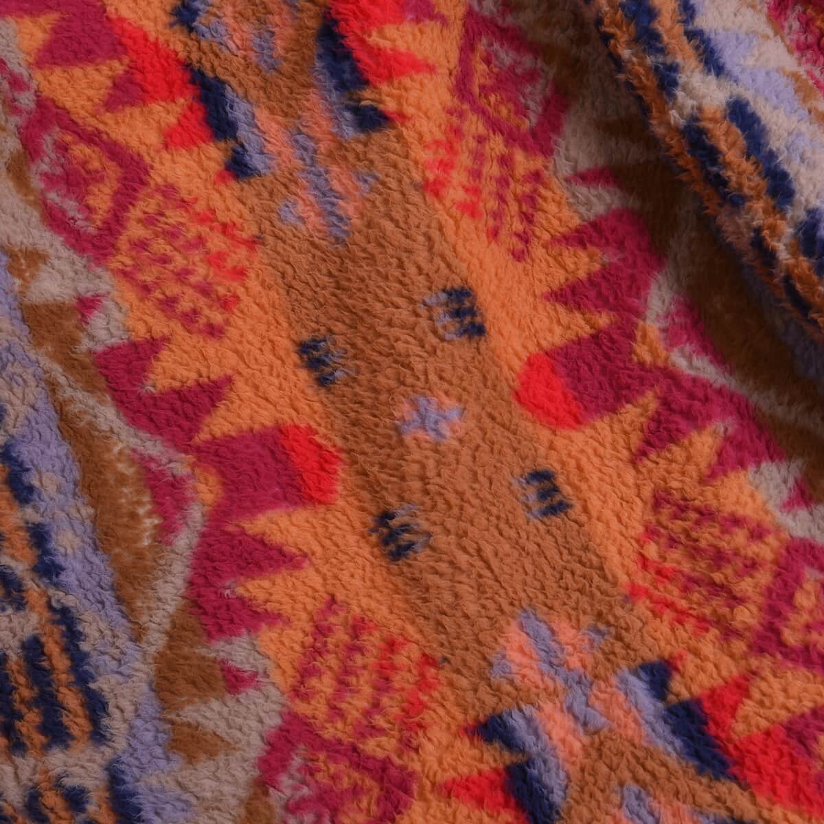 Homesmart Tribal Pattern Double Face Sherpa Blanket (Microfiber) image number 3