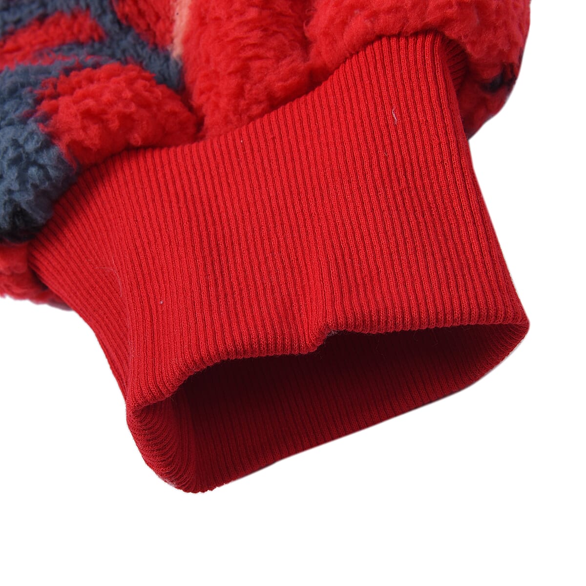 Homesmart Red and Black Tribal Pattern Double Face Sherpa Long Sleeve Sweatshirt with Hood and Pockets , Women Sweatshirt , Hoodie , Graphic Hoodies , Designer Hoodies image number 4