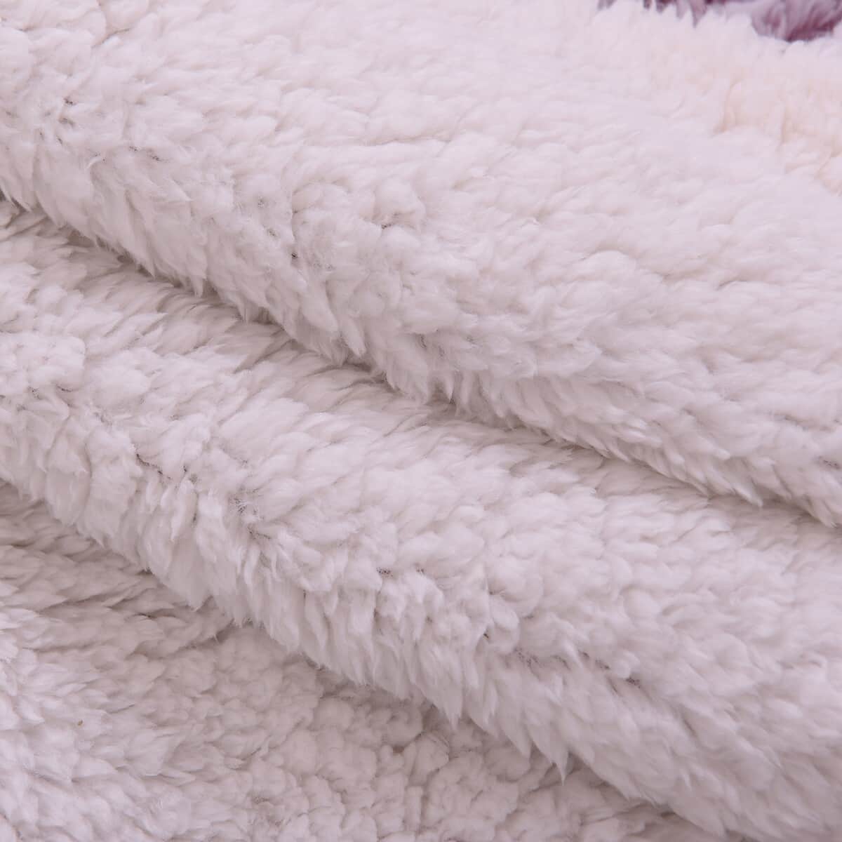 HOMESMART Checkered Pattern Faux Fur Soft and Cozy Reversible Sherpa TV Blanket with Sleeves image number 6