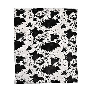 Homesmart Cow Pattern Faux Fur Soft and Cozy Reversible Sherpa Wearable Sleeve Blanket 100% Polyester