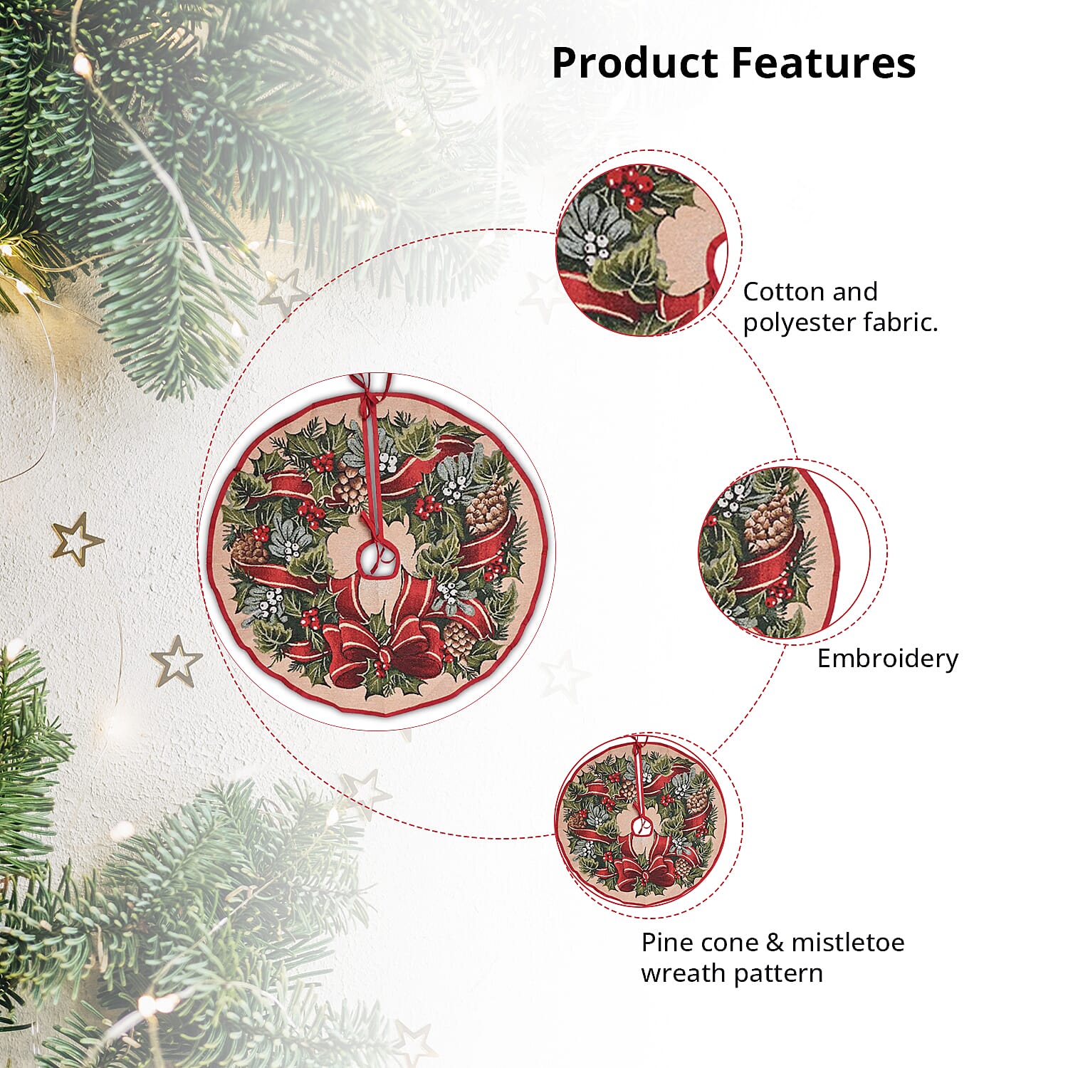 Pine Cone & Mistletoe Wreath