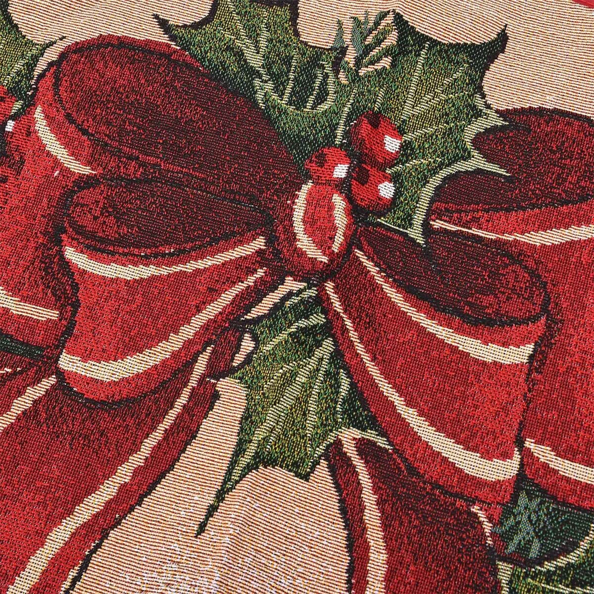 HOMESMART Pine Cone & Mistletoe Wreath Christmas Tree Skirt (40, 40% Cotton & 60% Polyester) image number 4