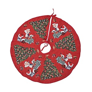 HOMESMART Christmas Tree & Santa Christmas Tree Skirt (40, 40% Cotton & 60% Polyester)