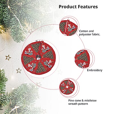 Homesmart Christmas Tree & Santa Christmas Tree Skirt (39, 40% Cotton & 60% Polyester)