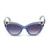 Nicole Miller Corsica Runway 100% UV Protection 52mm Blue & Dusty Blue Cat-Eye Sunglasses with Cleaning Cloth and Protective Carrying Case image number 0