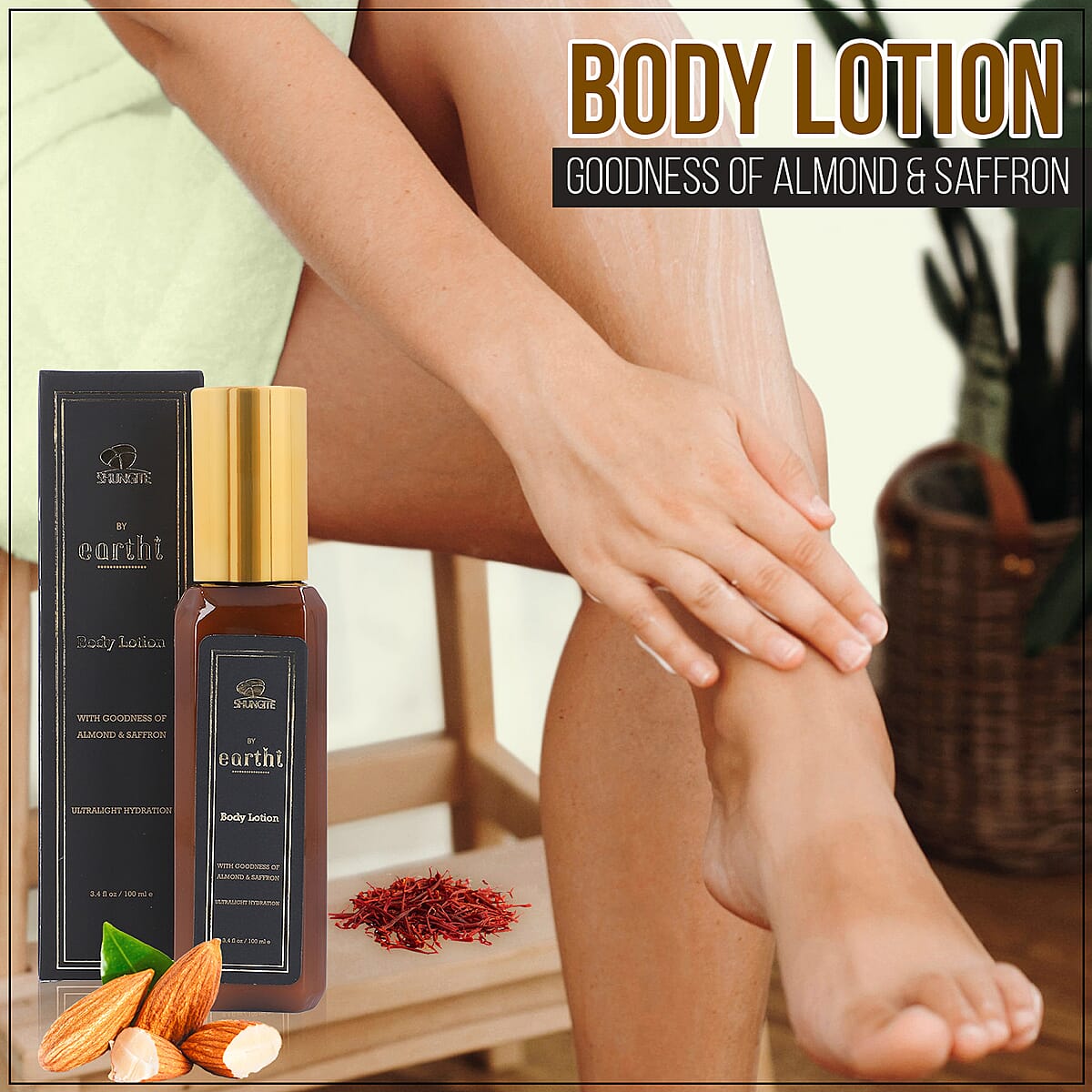 Earthi Almond and Saffron Body Lotion with Shungite 3.4 fl Oz image number 1