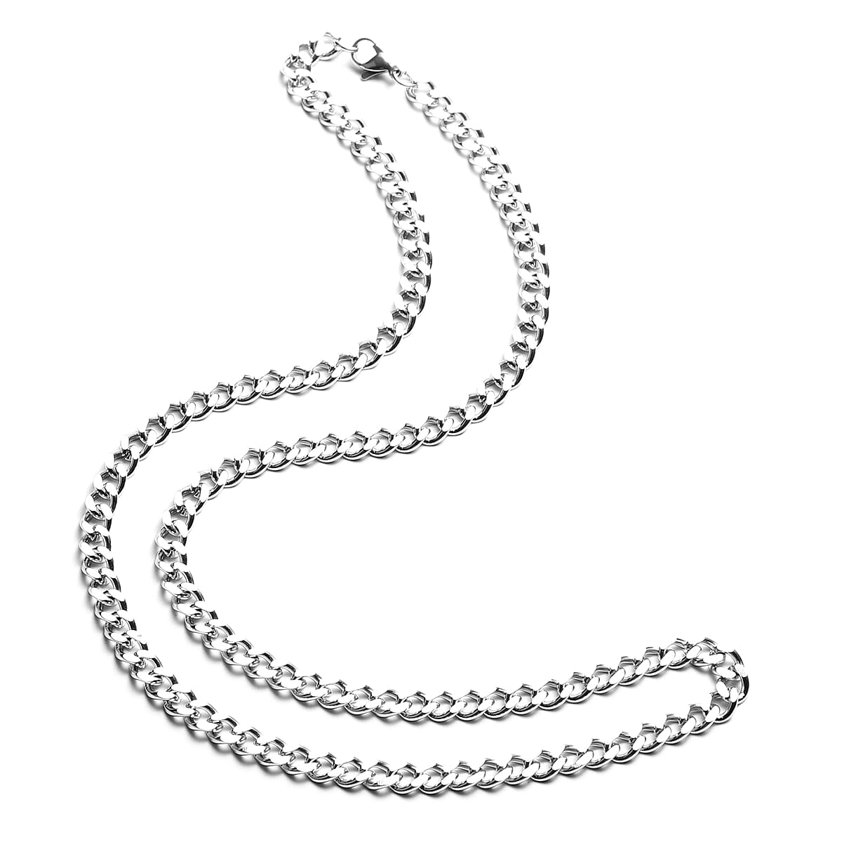 Stainless Steel Denier Shape Necklace (24 in) 30.40 Grams image number 1