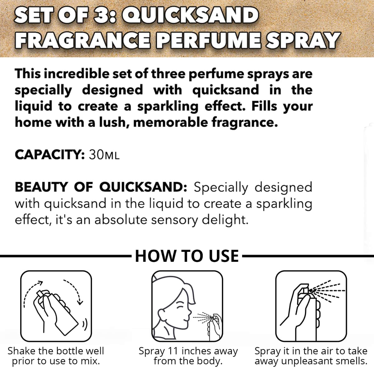 The 5th Season Set of 3 Quicksand Home Fragrance Perfume Spray (30 ml) image number 3