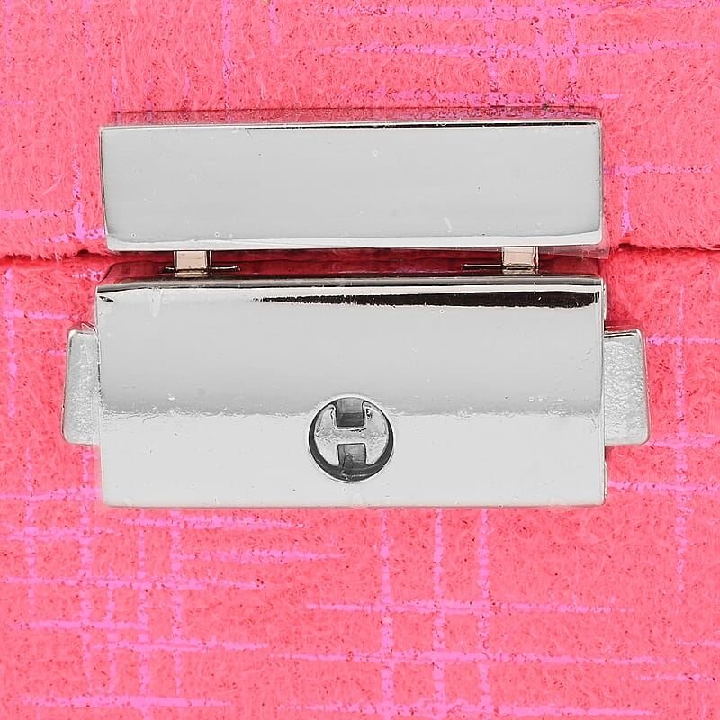 Pink Velvet Picture Photo Frame Display Jewelry Organizer with Glass Window (7.68x5.71x4.33)