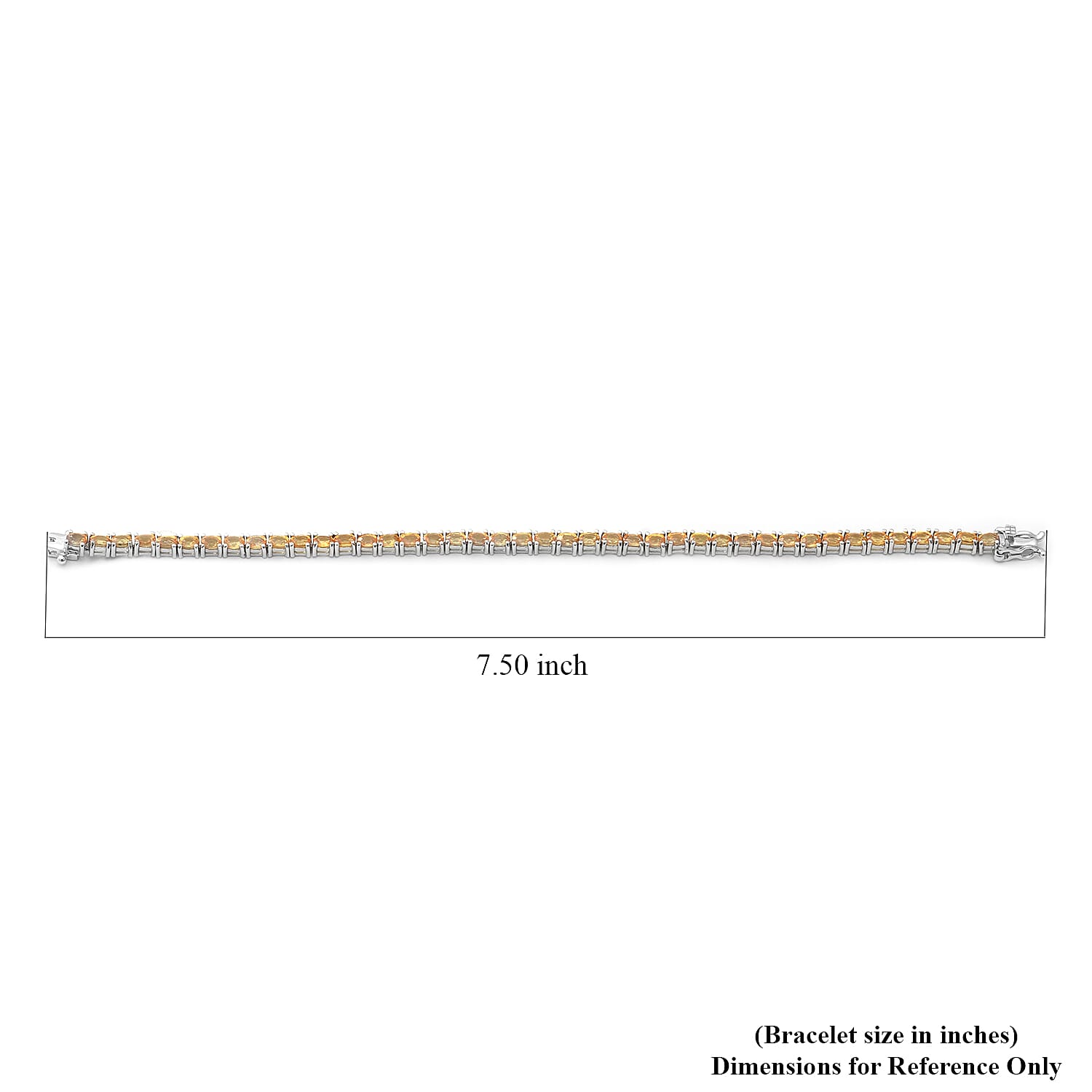 Yellow Sapphire Tennis Bracelet in Platinum Over Sterling Silver (6.50 In) 9.10 ctw